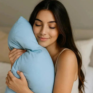 Luxury Bamboo Cloud Pillow in Calm Tiffany Blue for Toddlers or Moms