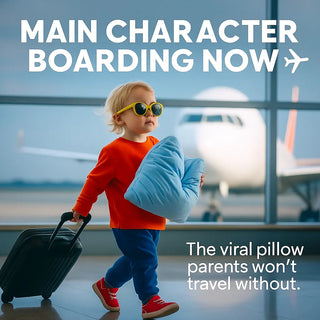 Toddler Carry-On Travel Pillow | Airport Nap Pillow for Kids | Lightweight Squishy Pillow for Airplane Travel