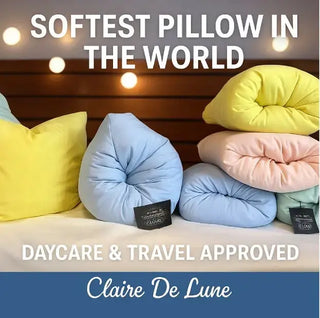 Claire De Lune Cloud Technology Pillow – Majestic Blue Bamboo | Travel, Sensory, IVF, Dorm, Baby Shower & Bridesmaid Gift | Ultra Plush, Shapeable, Soft My Store