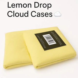 Lemon Drop Cloud Case By Claire De Lune Cloud Co. – Soft Bamboo Fabric 16” x 16" x 3” Pillow Cover for Travel, Baby Shower Gifts, Sensory Use & Dorm Decor