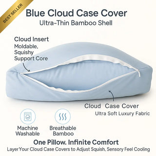 Tiffany Inspired Blue Cloud Pillow – Ultra Soft Bamboo Travel & Gift Pillow by Claire De Lune My Storesoft pillow, travel pillow, sensory gift, comfort