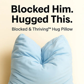 Blocked Him blue bamboo pillow by Claire De Lune Cloud Co. for heartbreak and breakups
