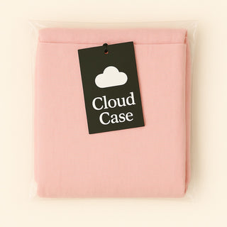 Ballerina Pink Cloud Case from Claire De Lune – pastel soft bamboo pillow cover that adds extra smush and cloud-like comfort when layered.